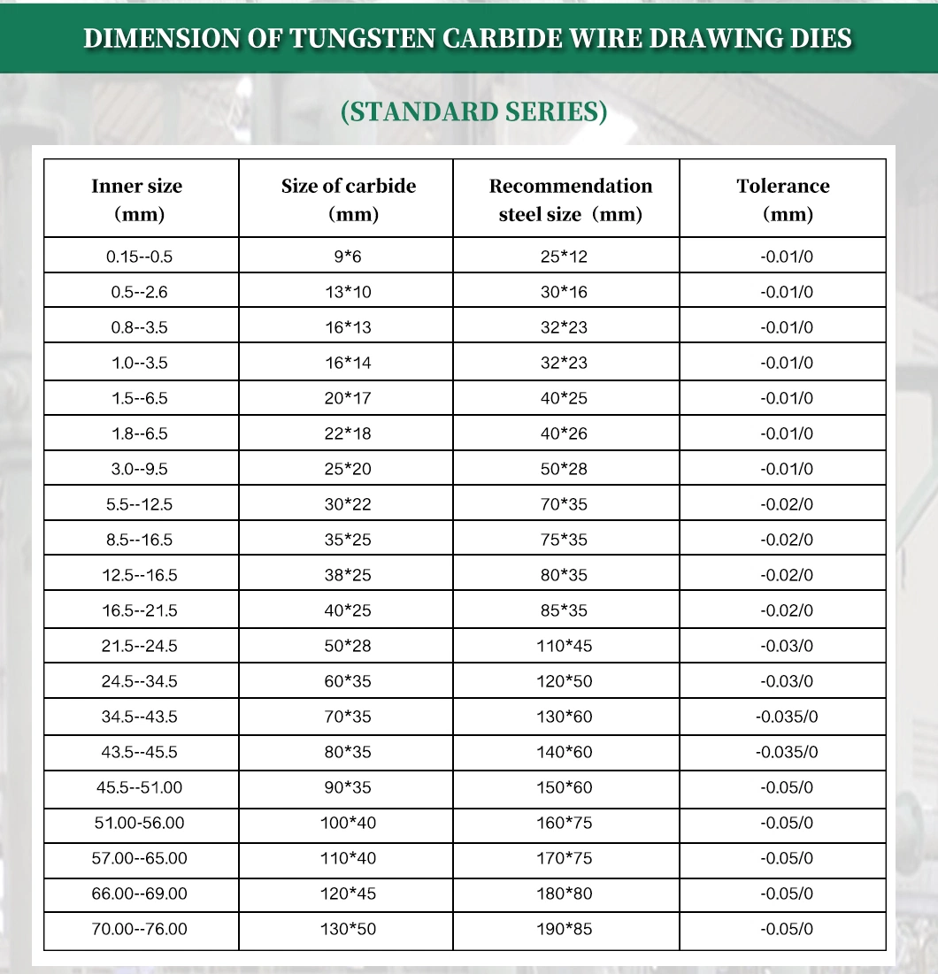 High Precision Cemented Tungsten Carbide Wire Drawing Dies